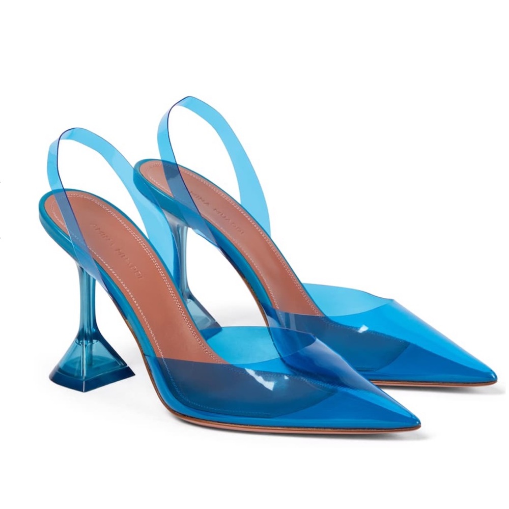 AMINA MUADDI BLUE HOLLI SLINGBACK PUMP- 37💙💙💙💙💙💙💙💙💙💙💙💙💙💙💙💙💙💙